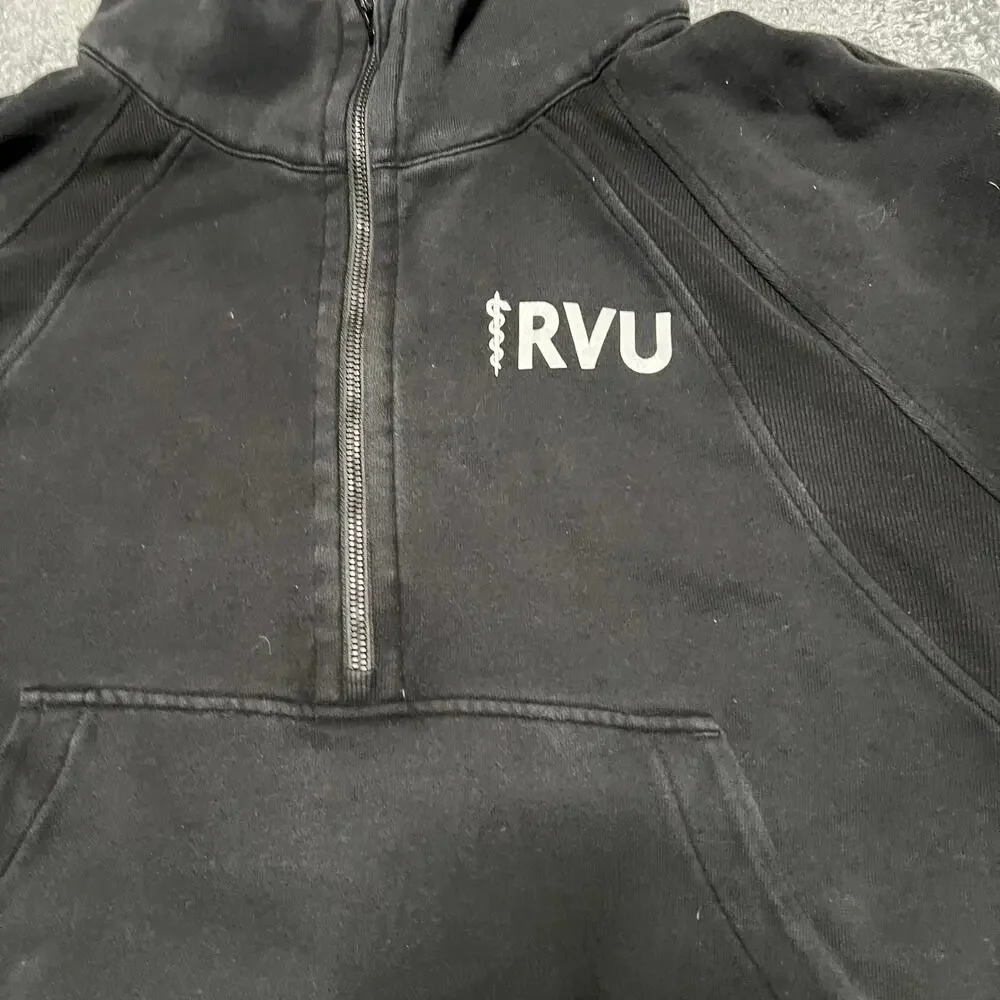 Lululemon Scuba Oversized 1/2 Zip Hoodie Womens XL XXL Black Cropped RVU